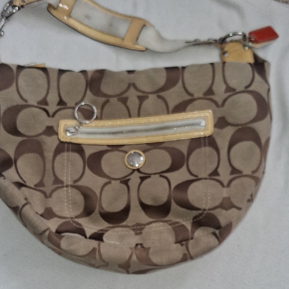 Coach Tan and Brown Signature Shoulder Bag - Picture 9 of 10